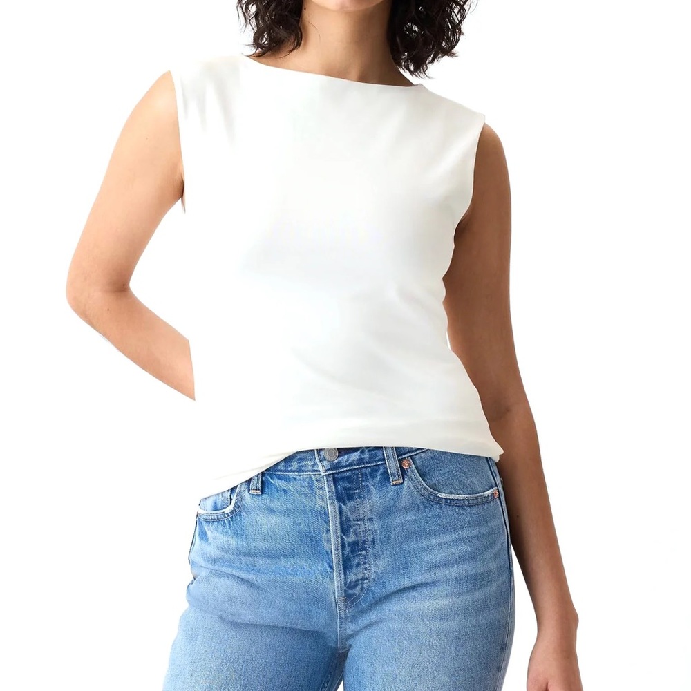 GAP | Modern Boatneck Tank Top, Cream/Off White, Size Large